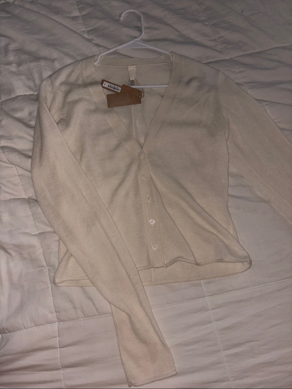 SKIMS Cream V-neck Button Cashmere Cardigan